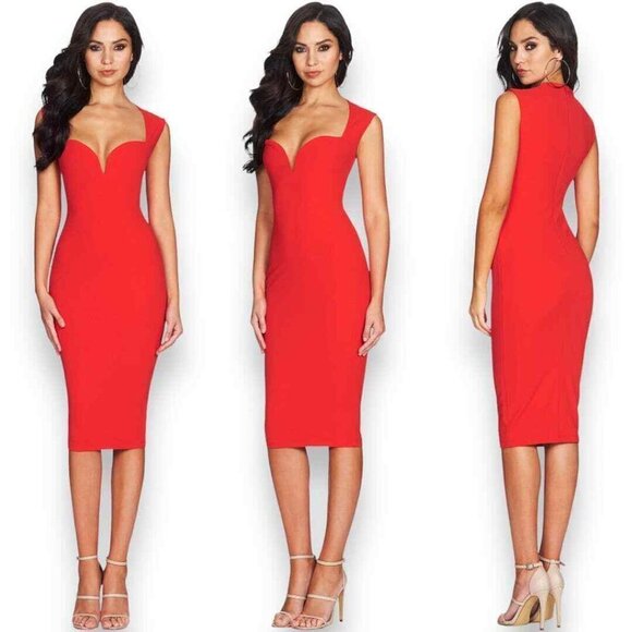 Nookie Madonna Midi Dress Red NWT Small - Picture 2 of 11
